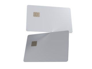 3D realistic plastic credit card templates. Empty debit card with chip card isolated on background. Mockup empty design concept for online business and finance, technology payment, digital purchase.