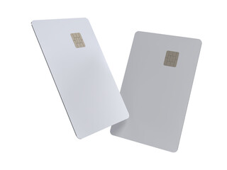 3D realistic plastic credit card templates. Empty debit card with chip card isolated on background....