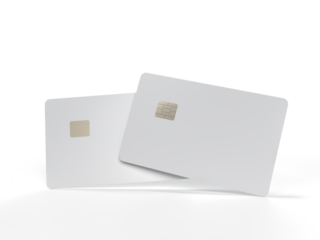 3D realistic plastic credit card templates. Empty debit card with chip card isolated on background. Mockup empty design concept for online business and finance, technology payment, digital purchase.