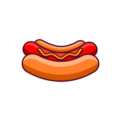 hot dog vector illustration isolated on white background