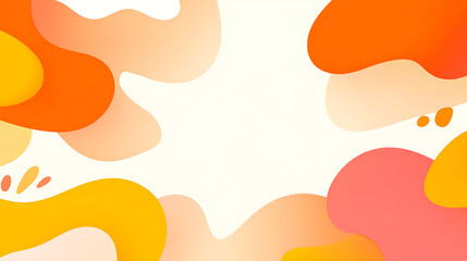 Abstract Gradient Shapes on a White Background with Orange Yellow and Peach Color Palette