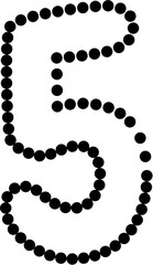 5 Number dot dashed Vector, perfect for educational materials, coloring books, and graphic design projects. Scalable and editable.