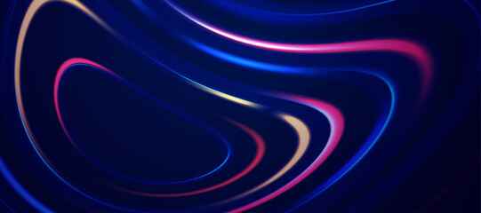 Colorful glowing lights on blue background, vector abstract wallpaper