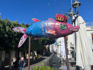 Sardine statue from carnaval in the town Agaete
