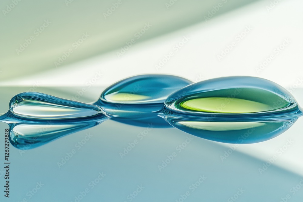 Leinwandbilder captivating close up of water droplets reflecting colors on a smooth surface. generative ai