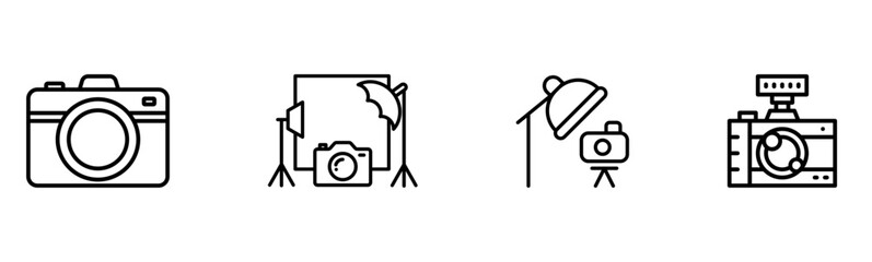 Photography Equipment icons Set