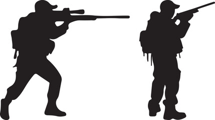 silhouette of a man with a gun