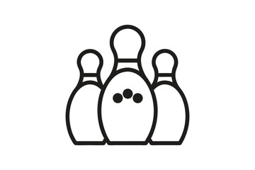 Bowling Line Art Silhouettes Vector Design for Sports and Recreation