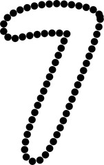 7 Number dot dashed Vector, perfect for educational materials, coloring books, and graphic design projects. Scalable and editable.