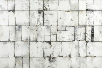 Fototapeta premium Weathered Plaster Wall: Aged White and Beige Texture with Cracks and Mortar Details