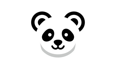 A panda bear with a smile on its face logo vector