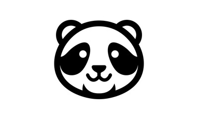 A panda bear with a smile on its face logo vector