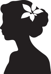 silhouette of a woman with flower