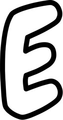 E Uppercase Alphabet outline Vector, perfect for educational materials, coloring books, and graphic design projects. Scalable and editable.