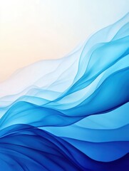 Fototapeta premium Abstract Blue Flowing Waves on White Background