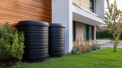 Modern Home with Rainwater Harvesting System