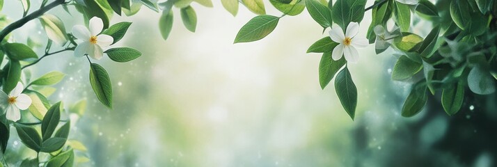 Vibrant Spring Garland. Nature-Inspired Floral Border Frame for Seasonal Decorations