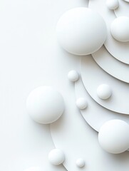 White Spheres and Arcs in 3D Abstract Design