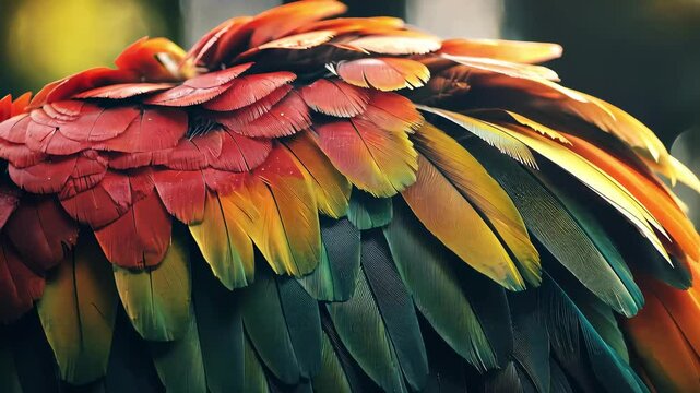 Close-up of a colorful parrot. Selective focus