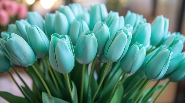 beautiful aqua blue tulip bouquet
