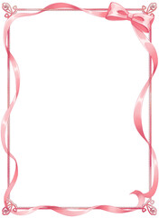 ピンクのリボンと装飾フレーム