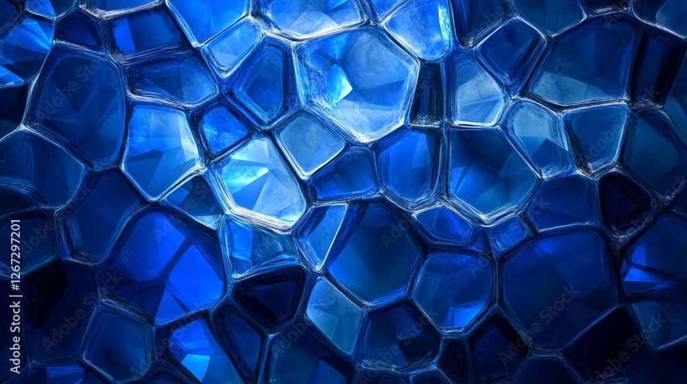 Aufkleber abstract blue background with network of polygons