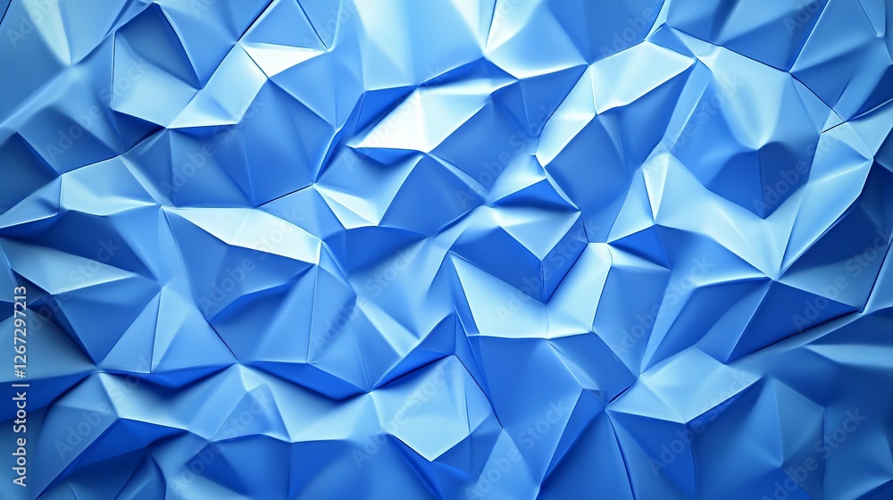 Poster abstract blue background with network of polygons
