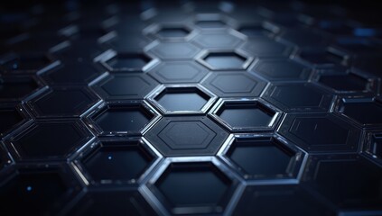 Obraz premium Soft Glowing Hexagonal Grid with Sci-Fi Inspired Design Elements