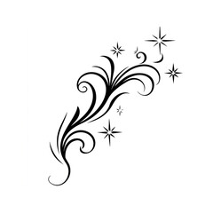 Elegant Black and White Floral Design with Stars
