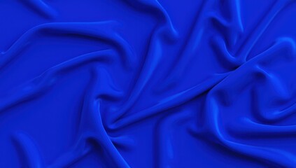 Obraz premium Soft Royal Blue Silk Fabric with Elegant Folds and Texture