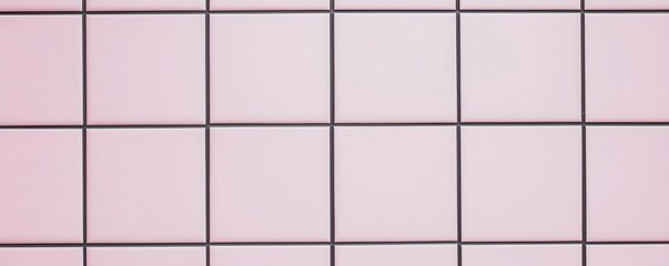 Pink Square Tiles Wall Texture Background Pastel Color Grid Pattern Minimalist Design
