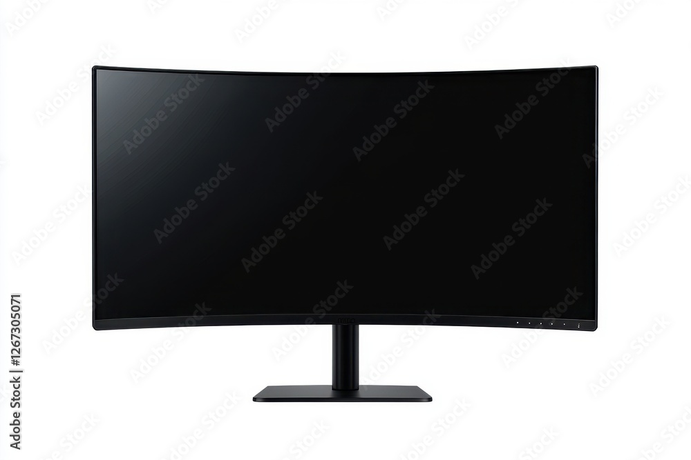 Poster vertical desktop monitor display: sleek isolated pc screen in full page orientation on a clean white
