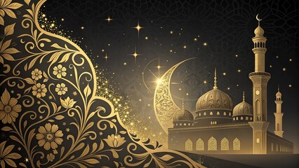 Elegant Black and Gold Background with Subtle Lighting Effects A sophisticated and luxurious black and gold background