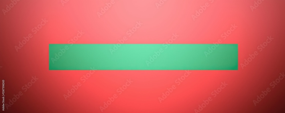 Aufkleber abstract green and red color block background design minimalist horizontal banner