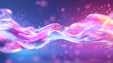 Futuristic Energy Source Glowing with Immense Power and Luminous Particles in a Dynamic Blue Purple and Pink Abstract Background