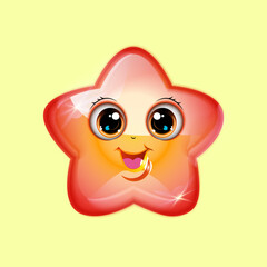 Happy and Colorful Cartoon Star Characters