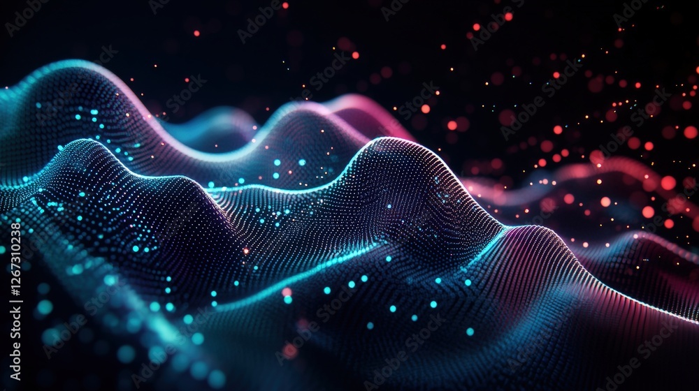 Poster abstract background featuring a flowing wave of light with a subtle texture and gradient effect