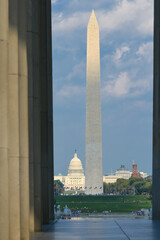 Washington DC as seen from Lincoln Memorial columns - Washington DC United States