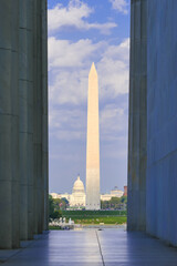 Washington DC as seen from Lincoln Memorial columns - Washington DC United States