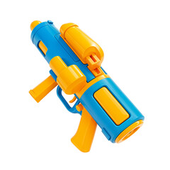 Colorful Plastic Blue Water Gun and Yellow Detail for Decor Songkran Day