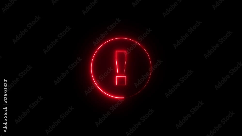 Poster exclamation mark button on black background. attention exclamation warning symbol icon animation. ca