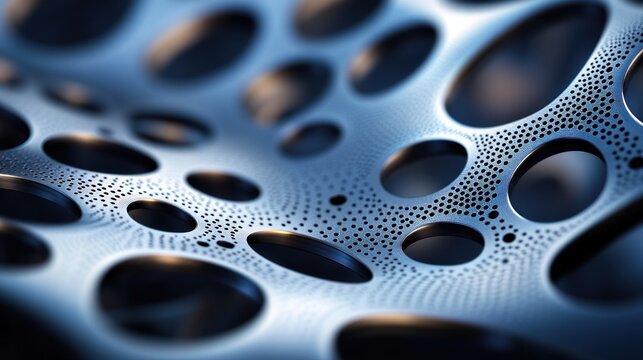 Abstract Metal Surface With Circular Cutouts
