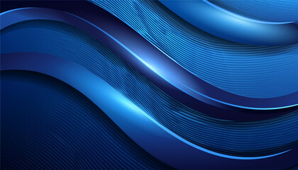 Fototapeta premium dark blue liquid glossy waves abstract elegant background design