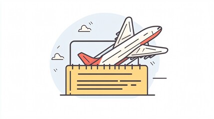 Plane Ticket Icon: Digital Airline Ticket for Air Travel