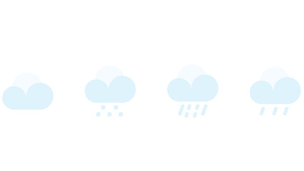 Weather and clouds forecast vector icons isolated