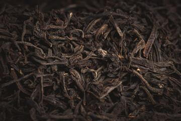 Close-Up of Dried Black Tea Leaves