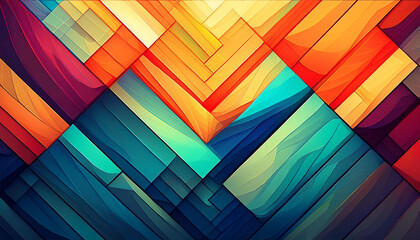 Fototapeta premium geometric abstract background with colorful edges