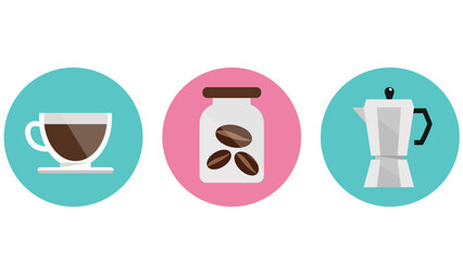 coffee beans types of drinks vector illustration isolated