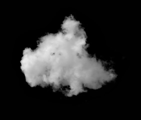 Fluffy white clouds isolated on black background. Design concept. Smog. Abstract clouds. Fog over the sky. Cloud or smog background.
