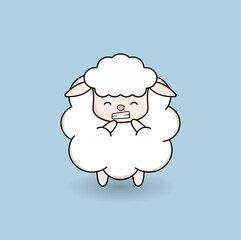 cute cartoon sheep illustration vector design. Eps 10.